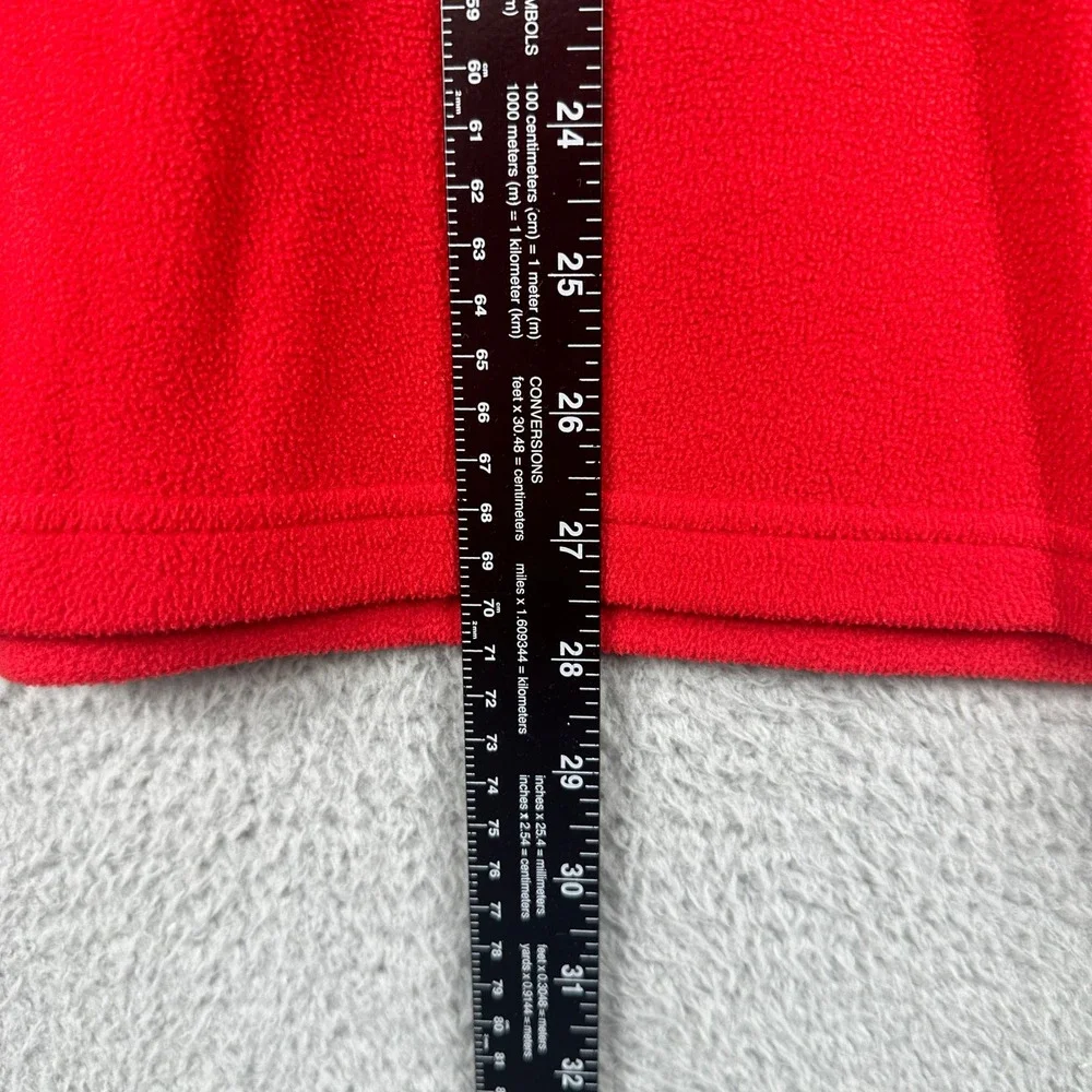 The North Face‎ Polartec Quarter Zip Mens Large Red Black Fleece Pullover Jacket
